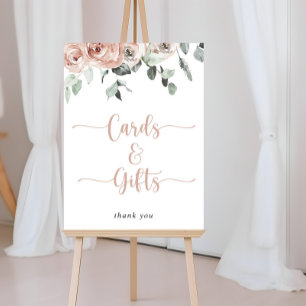 Klassische Dusty Pink Rosen Blumenkarten und Gesch Poster