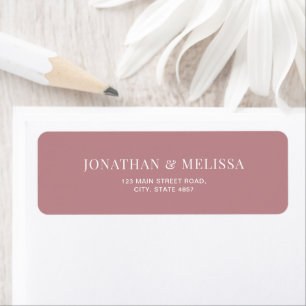 Klassische Dusty Rose Typografie Hochzeitsadresse