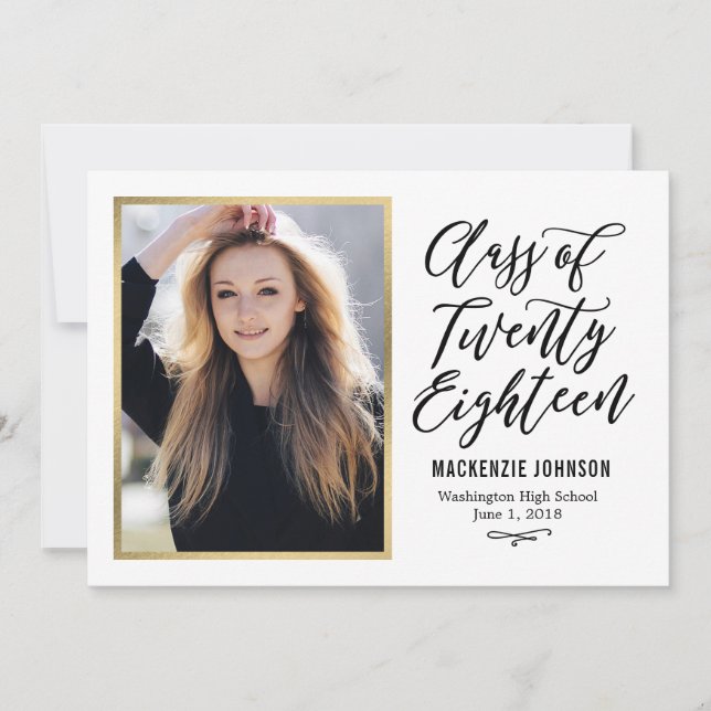 Klassische, EDITABLE-FARBE-Abschluss-Karte Ankündigung (Vorderseite)