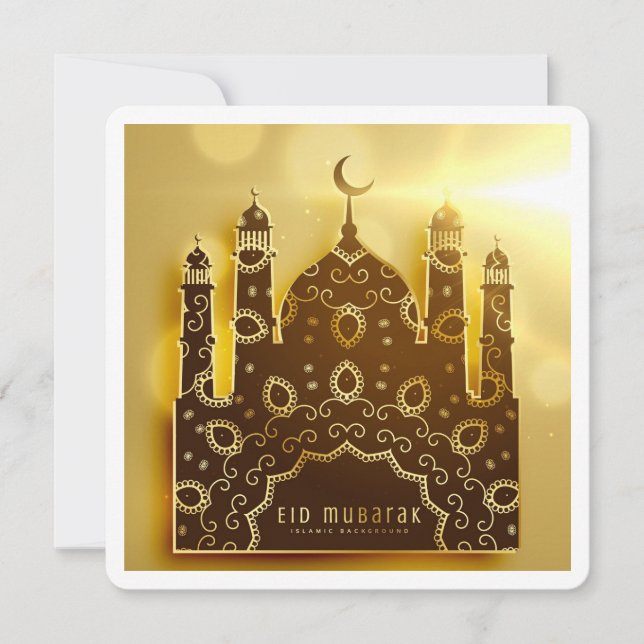Klassische Eid Mubarak Ramadan Gruß-Karte Einladung (Vorderseite)