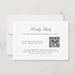 Klassische einfache Elegance Hochzeit RSVP mit QR-