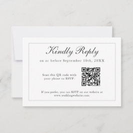 Klassische einfache Elegance Hochzeit RSVP mit QR-
