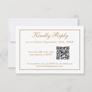 Klassische einfache Elegance Hochzeit RSVP mit QR-
