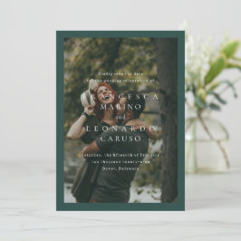 Klassische einfache Fotohochzeit in Smaragdgrün Save The Date
