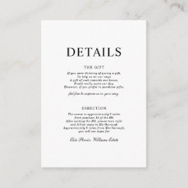 Klassische, einfache minimalistische Empfang-Einsc Begleitkarte