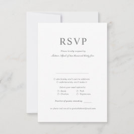 Klassische Einfache Minimalistische UAWG-Antwortka RSVP Karte