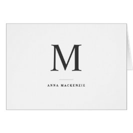 Klassische einfache moderne Monogramm-Faltkarte
