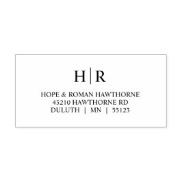 Klassische einfache Monogramm-Rücksendeadresse Permastempel