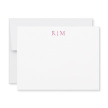 Klassische einfache rosa-Monogramm-Note-Karte