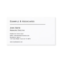 Klassische, einfache White Business Card mit Ihrem