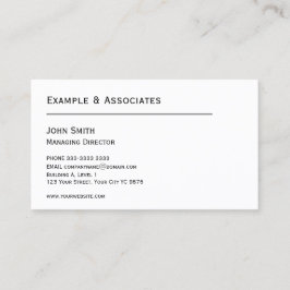 Klassische, einfache White Business Card mit Ihrem Visitenkarte