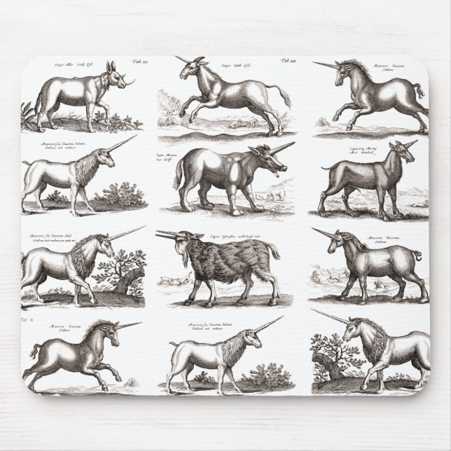 Klassische Einhorn Antike Mythische Magische Kreat Mousepad (Vorne)
