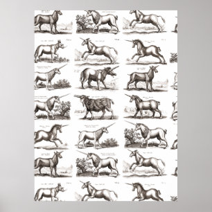 Klassische Einhorn Antike Mythische Magische Kreat Poster