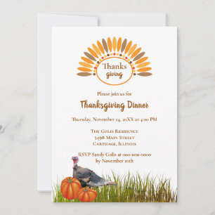 Klassische Einladung zum Thanksgiving-Dinner