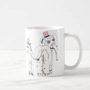 Klassische Elefant-u. Esel-Tasse Kaffeetasse