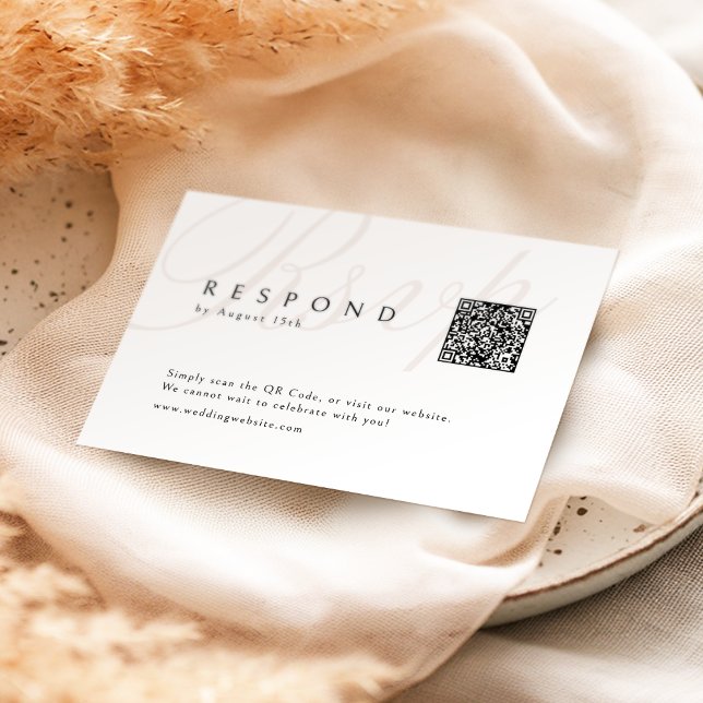 Klassische Elegance Calligraphy Wedding QR Code RSVP Karte (Classic Elegance Calligraphy Wedding QR code RSVP Card)