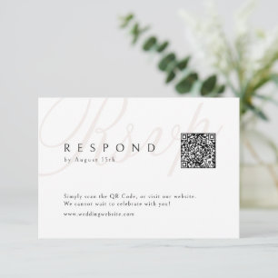 Klassische Elegance Calligraphy Wedding QR Code RSVP Karte