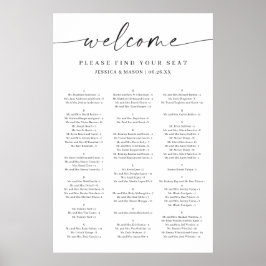 Klassische Elegance Hochzeitsdiagramm-Poster Poster