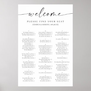 Klassische Elegance Hochzeitsdiagramm-Poster Poster
