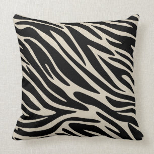 Klassische Elegance Schwarz und Tan Zebra Print La Kissen