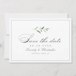 Klassische Elegance Script Einfache Grüne Rett D Save The Date