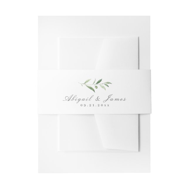 Klassische Elegance Script Einfache Hochzeit im Gr Einladungsbanderole (Vorderseite Beispiel)