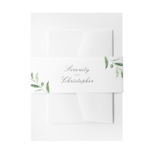 Klassische Elegance Script Einfache Hochzeit im Gr Einladungsbanderole
