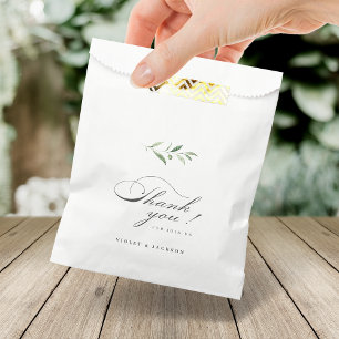 Klassische Elegance Script Einfache Hochzeit im Gr Geschenktütchen
