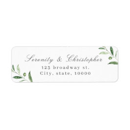 Klassische Elegance Script Greenery-Rücksendeadres
