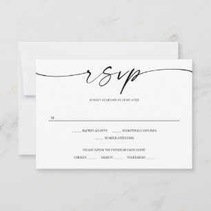 Klassische Elegance Wedding RSVP Card mit Foto Karte