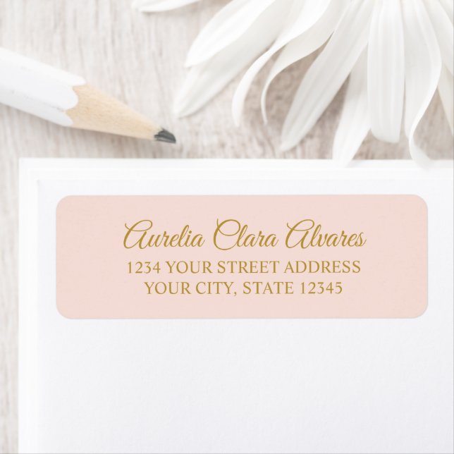 Klassische Elegant Blush Pink Gold Calligraphy (Insitu)