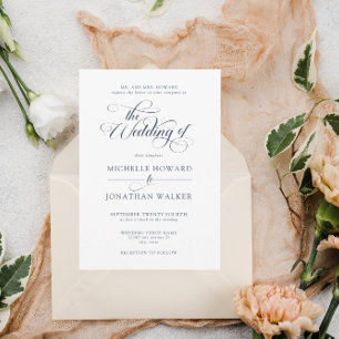 Klassische Elegant Einfache feierliche Hochzeit Einladung