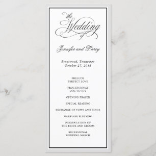 Klassische Elegant-Kalligrafie-SkriptWedding Programm