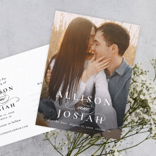 Klassische Elegant Names Foto Hochzeit speichern d Ankündigungspostkarte