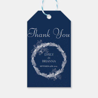 Klassische Elegant Navy Hochzeit Geschenkanhänger