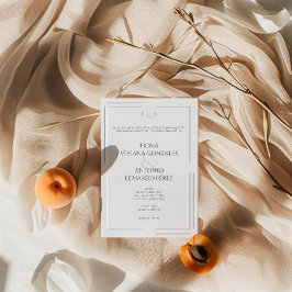 Klassische Elegant-neutrale Ampere und Monogramm-H Einladung