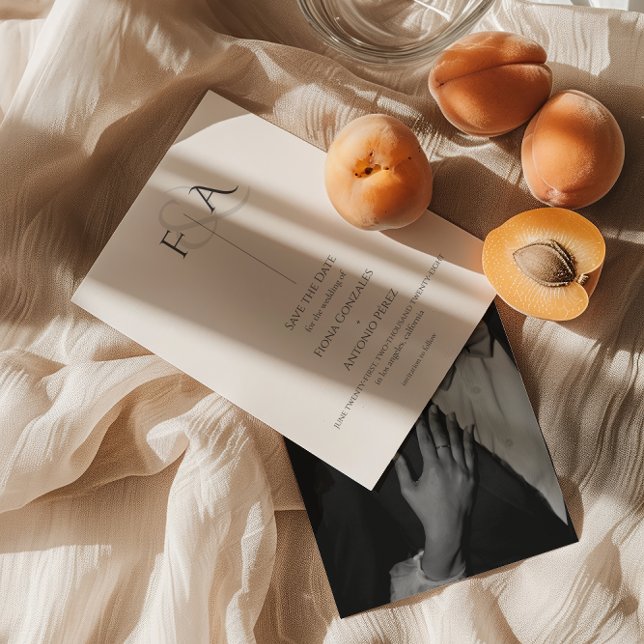 Klassische Elegant-neutrale Ampere und Monogramm-H Save The Date (Von Creator hochgeladen)