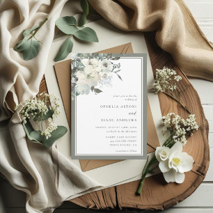 Klassische Elegant Olivenöl Hochzeit der Elfenbein Einladung