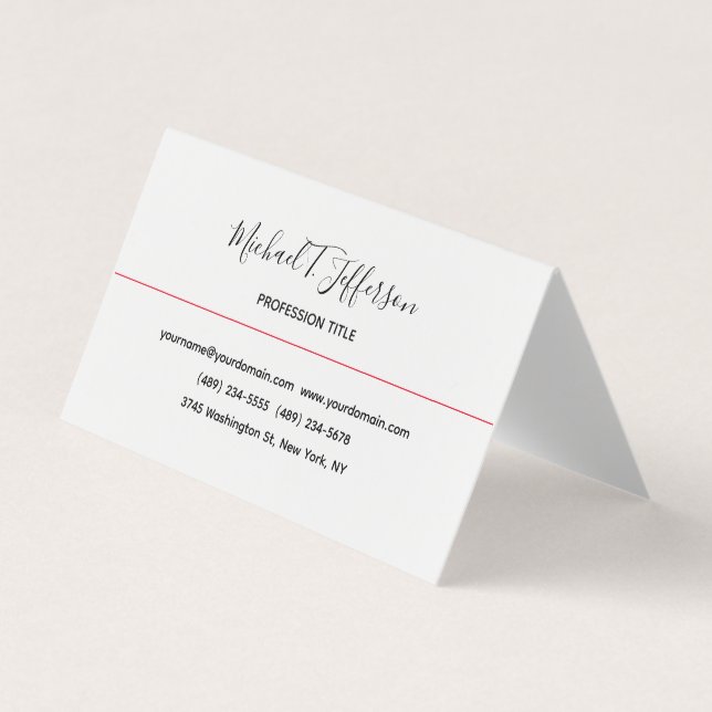 Klassische Elegant-Schlicht-Kalligrafie-Visitenkar Visitenkarten (Vorderseite)