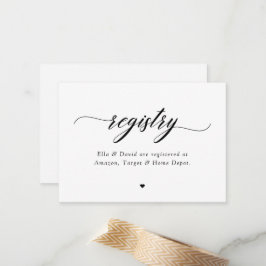 Klassische Elegant Script Bridal Baby Shower Regis Mitteilungskarte