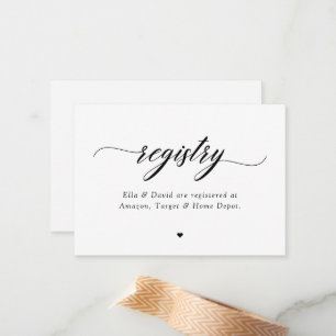 Klassische Elegant Script Bridal Baby Shower Regis Mitteilungskarte
