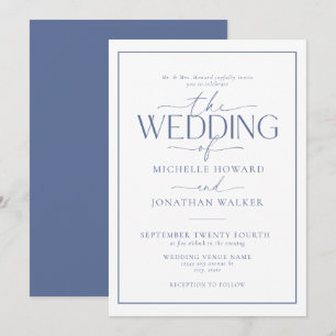 Klassische Elegant-Script-Hochzeit Einladung