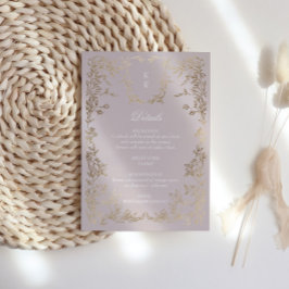 Klassische Elegant-Wappen-Monogramm-Hochzeitsempfe Begleitkarte