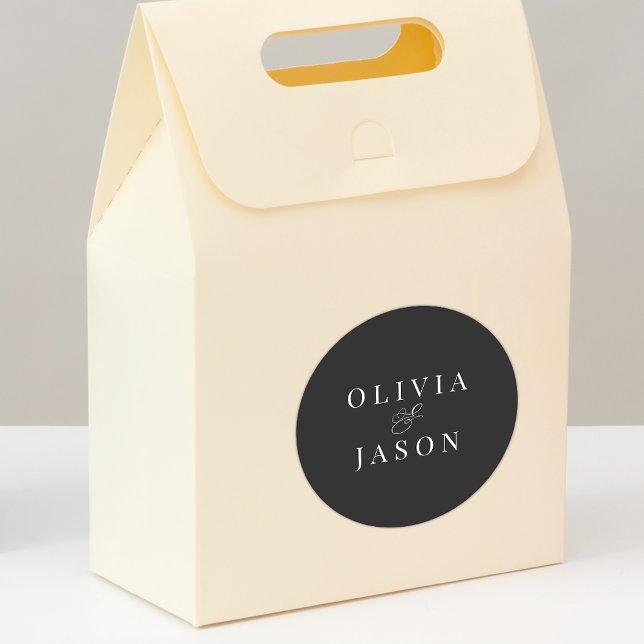 Klassische Elegante Ampersandfarben Schwarz-Weiß H Runder Aufkleber (Von Creator hochgeladen)