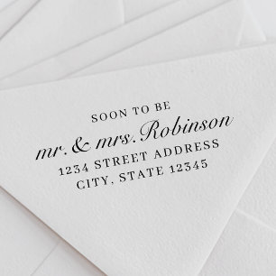 Klassische elegante baldige Mr. und Mrs. Hochzeit Permastempel