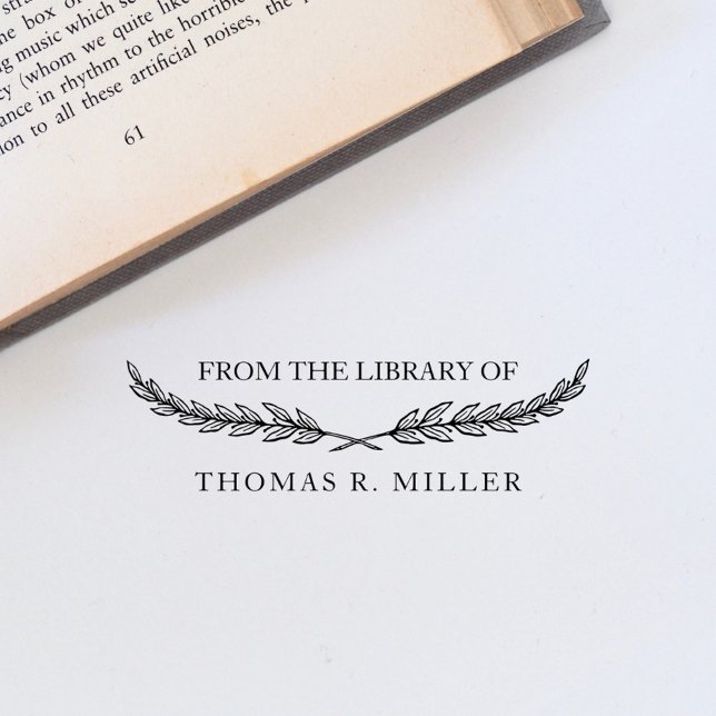 Klassische Elegante Bibliothek mit botanischen Ind Gummistempel (Von Creator hochgeladen)