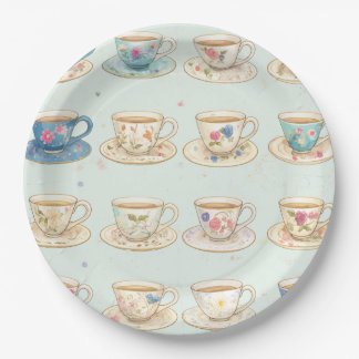 Klassische Elegante Blumen Vintage Teetassen Pappteller