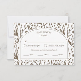 Klassische Elegante Botanicals Dark Taupe RSVP Karte
