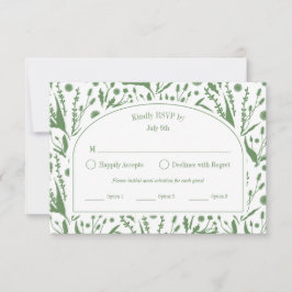 Klassische Elegante Botanicals Sage Green Meetings RSVP Karte