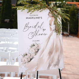 Klassische Elegante Braut zum "Gown Brautparty" Poster